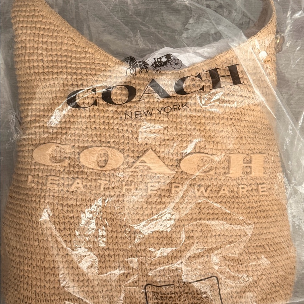 Coach Brooklyn 39 Straw Shoulder Bag - Picture 2 of 8